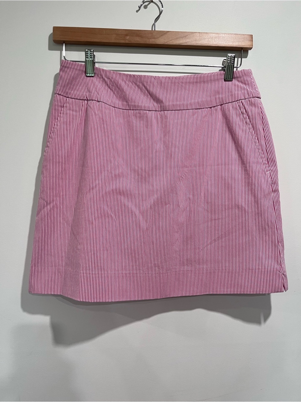 Pink Striped Mini Skort with Elastic Waist Skirt Athletic Tennis Golf Pickleball